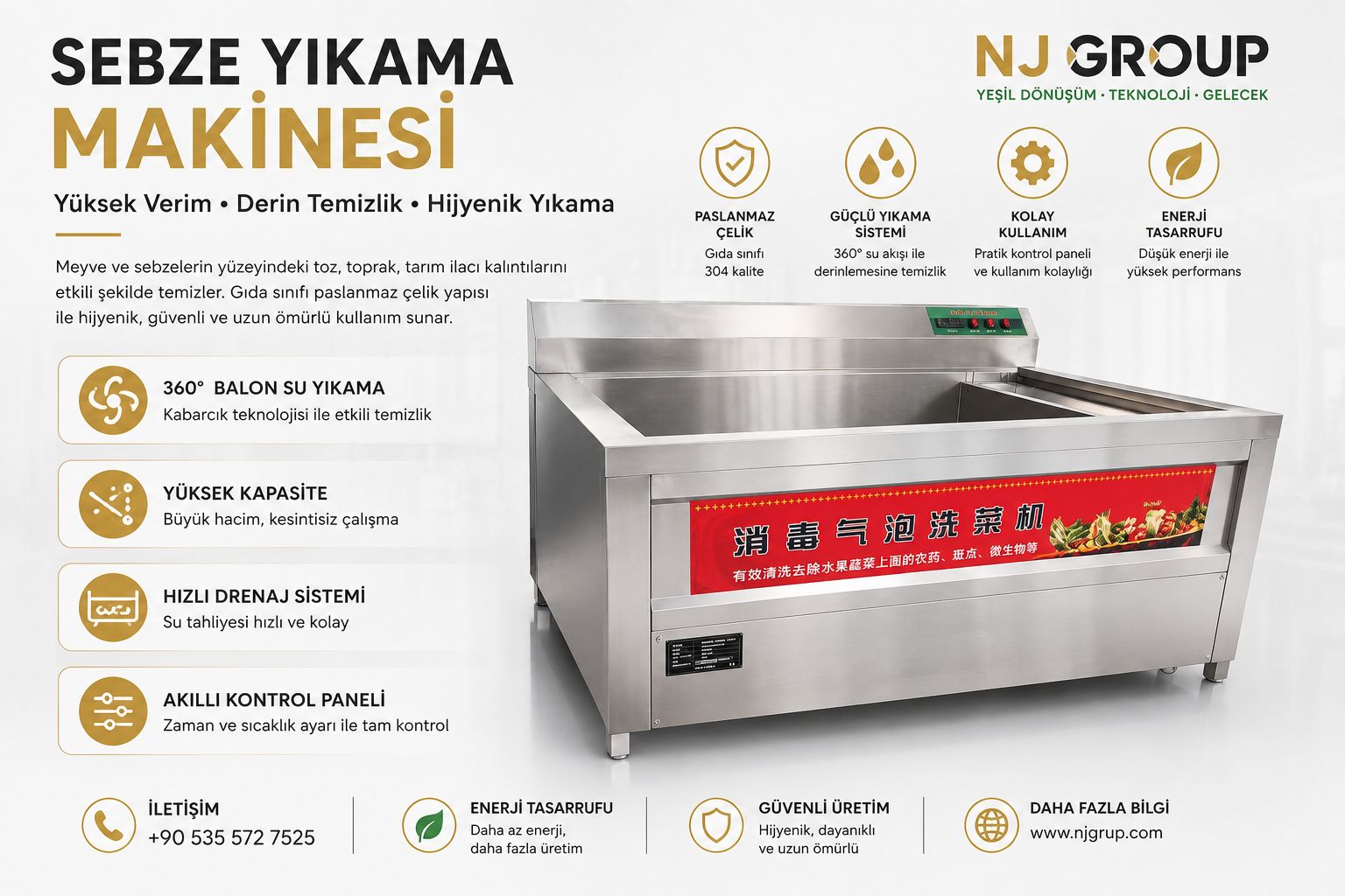 NJGROUP Sebze Yıkama Makinesi